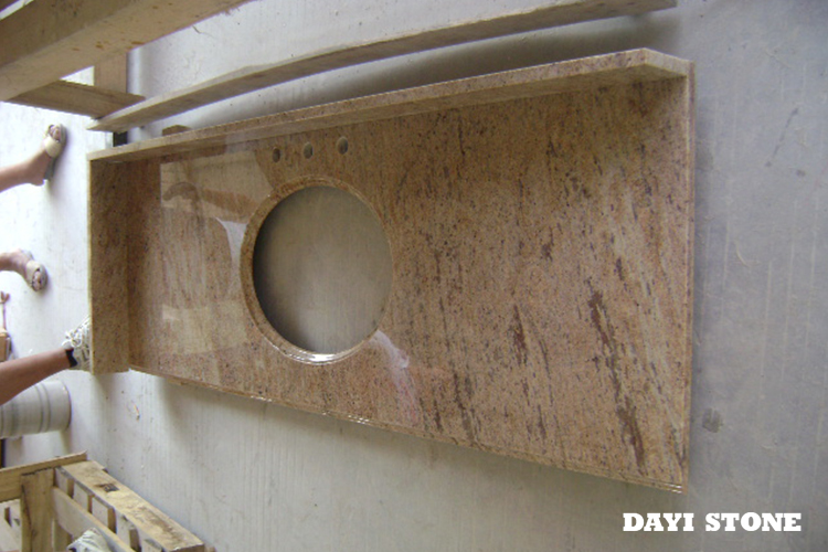 Raw Silk Granite Stone Vanitytop Top and front Ogee edge - Dayi Stone